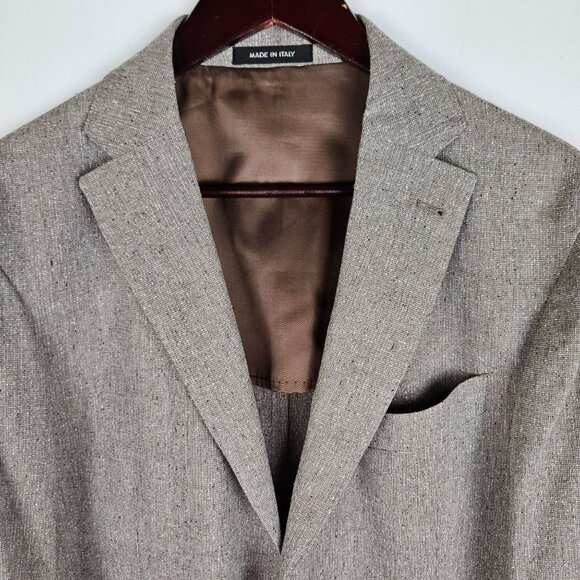 Saks Fifth Avenue Mens Blazer 42R Textured Jacquard Italy Lanificio Di Fabio - Picture 2 of 14